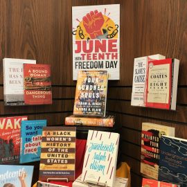 A Juneteenth display at Bookmans in Phoenix, Arizona.